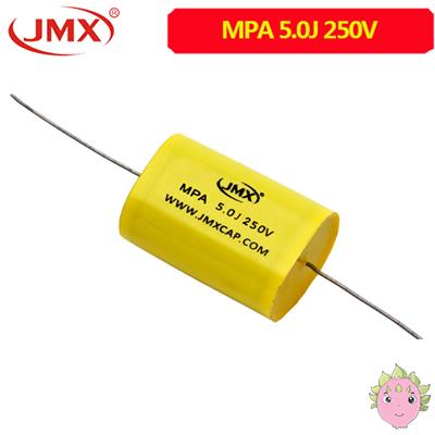 MPA<font color='red'>軸向電容</font>_CBB20聚丙烯電容_5.0UF250V（扁圓形）